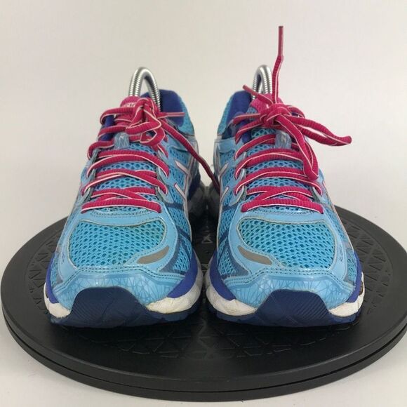 Asics Gel-Kayano 21 Blue/Pink Athletic Running Shoes T4H7N Women’s Size 8 - Picture 2 of 12